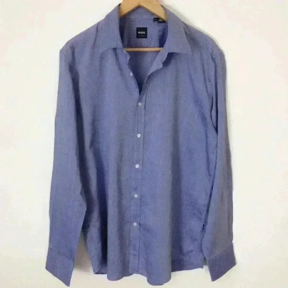Hugo Boss Blue Button XL Regular Fit Shirt